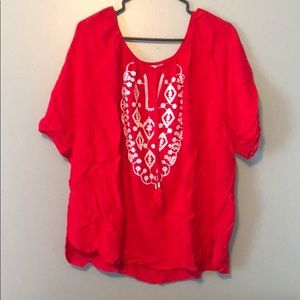 Embroidered Red Blouse